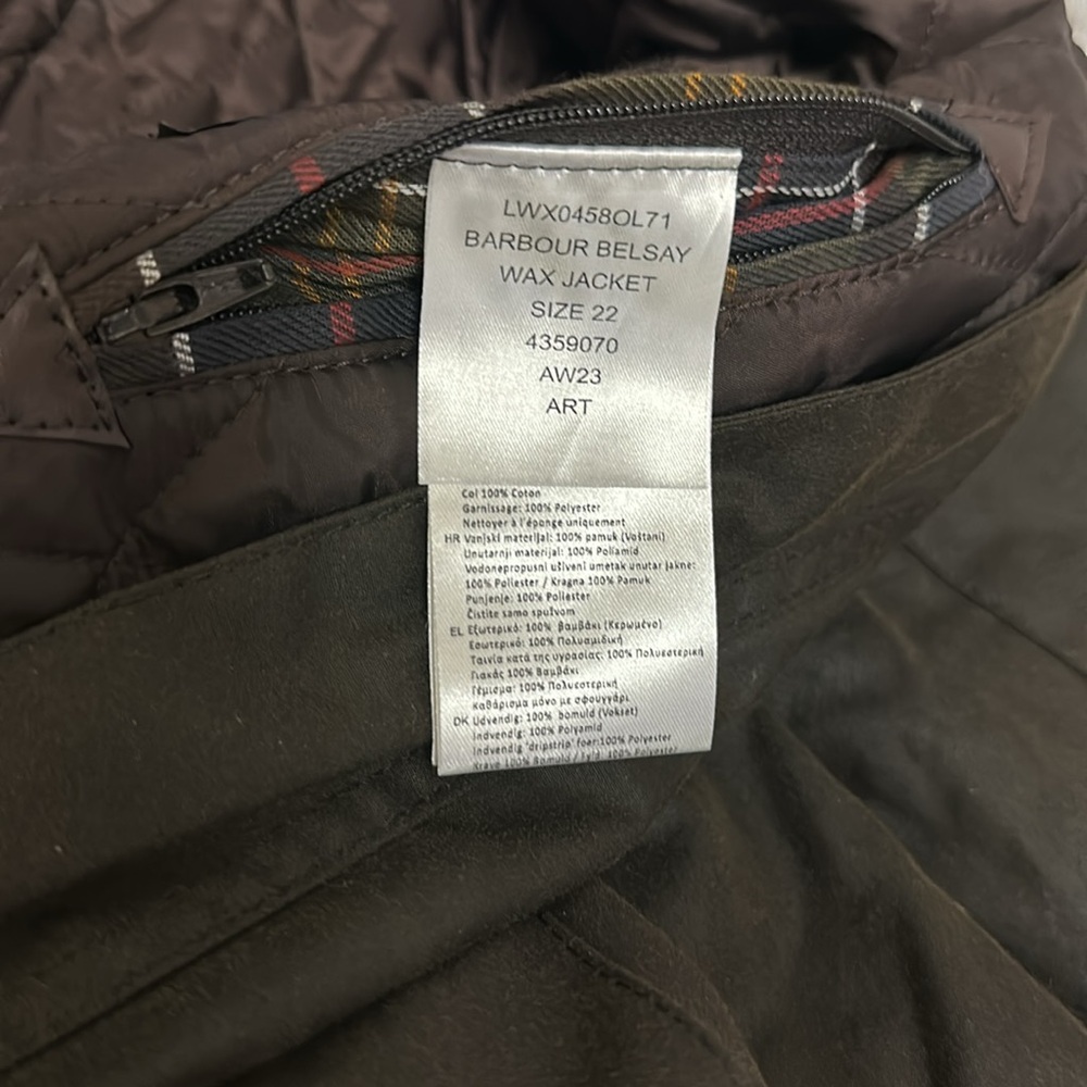 Barbour Belsay Wax Jacket Size 18 US - Picture 12 of 12